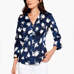 NIC + ZOE MOSAIC BLUES SHIRT New With $168 tags. Small